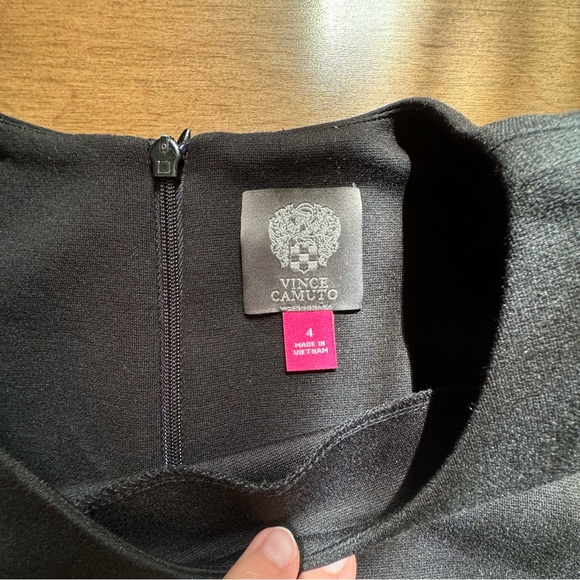 VINCE CAMUTO velvet trim dress in black - Picture 10 of 15